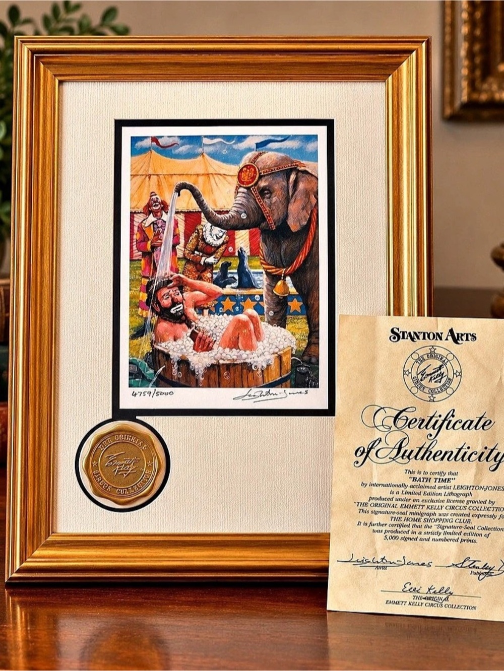 Leighton-Jones Bath Time Emmett Kelly Circus Signed Limited Edition 4759/5000 CO